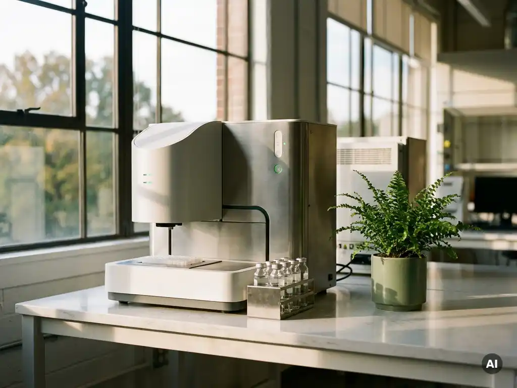 What is the environmental footprint of a fully automated laboratory?