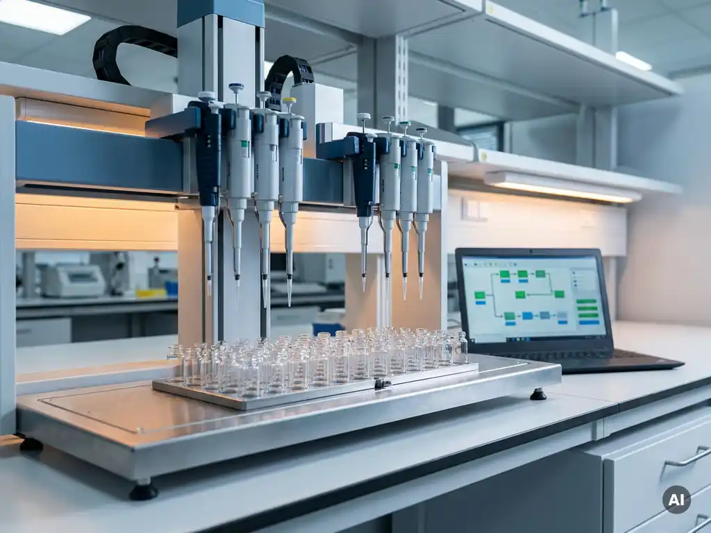 What is the role of software in controlling automated lab workflows?
