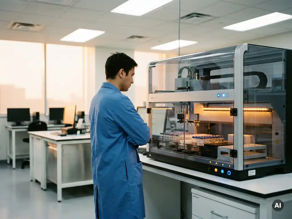 How does automation affect laboratory staffing and headcount decisions?